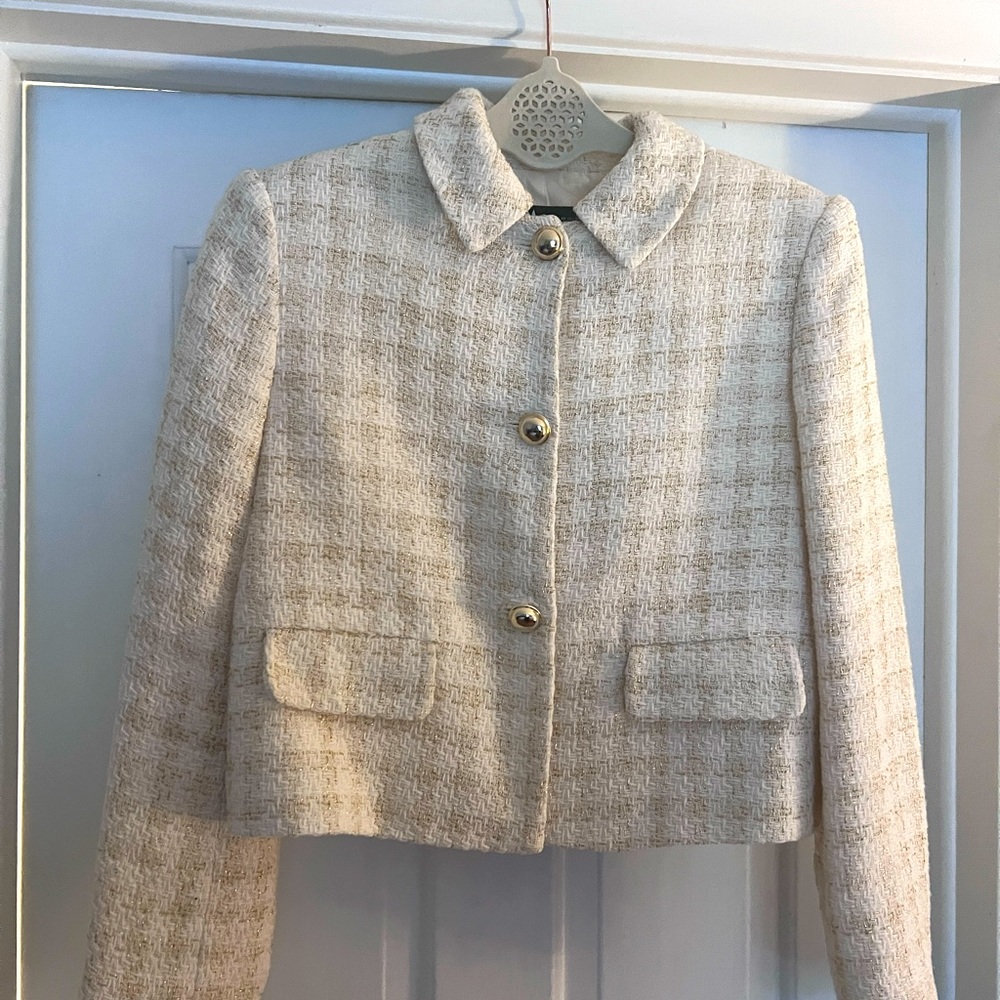 Zara Brocade Boxy Blazer